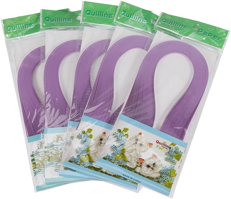 klarako Paper Quilling Strips Set, 600 Strips DIY Quilling Art Paper 3mm Width Pure Color Origami Paper Hand Craft Decoration 12 Colors (Purple) - Image 1