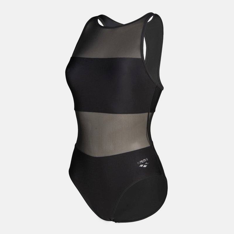 arena Women’s Mesh Panel Vent Back One-Piece Swimsuit - Image 1