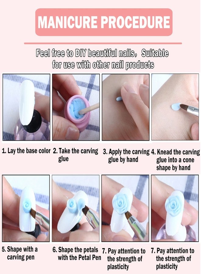 QIUFSSE 12 Colors Sculpture Painting Set, 3D Nail Art Set with Carved Painting Pen, Salon Creative DIY Gel Nails - Image 5