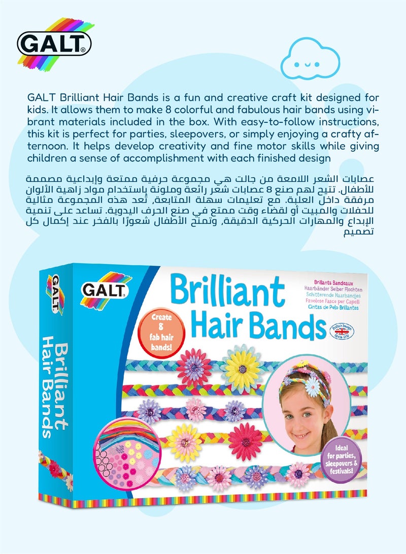 Galt Toys Create 8 Colorful Hair Bands | Craft Kit for Kids | Easy to Make | Age 6+ | Includes Colorful Strips, Flowers, Beads | Ideal for Parties & Festivals | 22 x 7 x 31 cm - Image 5
