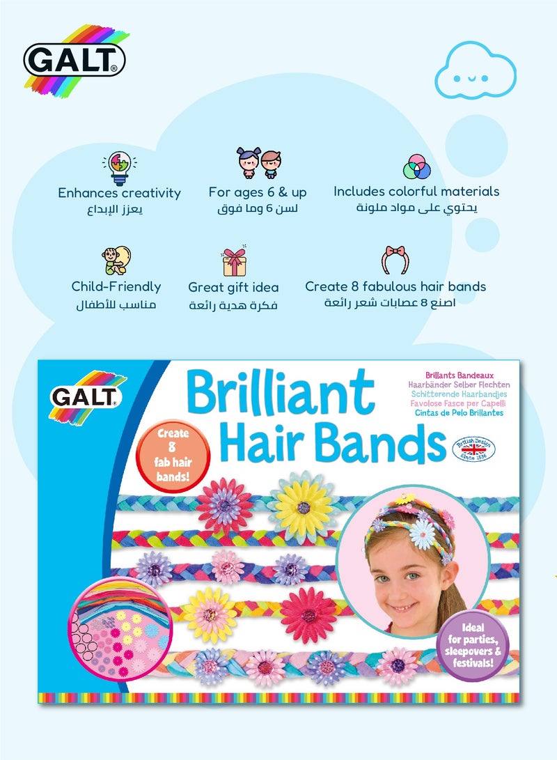 Galt Toys Create 8 Colorful Hair Bands | Craft Kit for Kids | Easy to Make | Age 6+ | Includes Colorful Strips, Flowers, Beads | Ideal for Parties & Festivals | 22 x 7 x 31 cm - Image 3