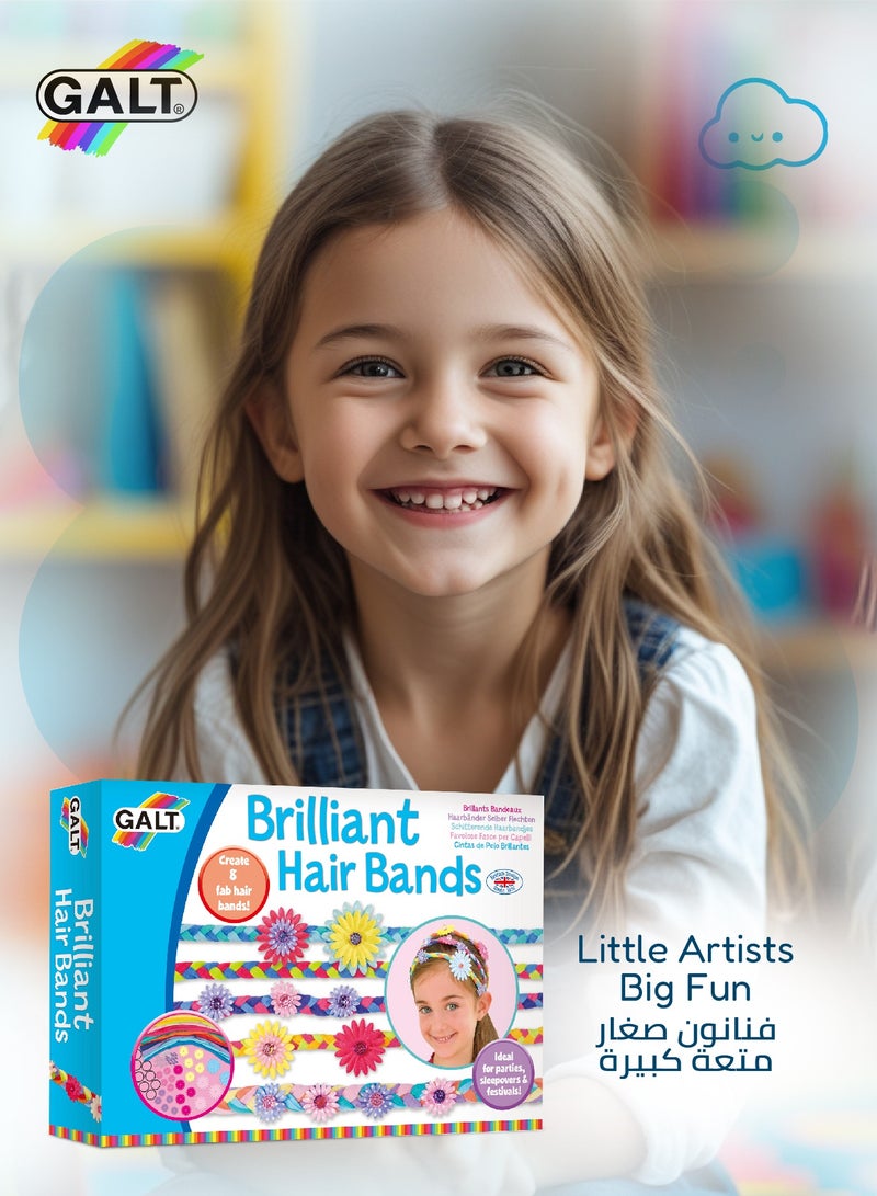 Galt Toys Create 8 Colorful Hair Bands | Craft Kit for Kids | Easy to Make | Age 6+ | Includes Colorful Strips, Flowers, Beads | Ideal for Parties & Festivals | 22 x 7 x 31 cm - Image 4