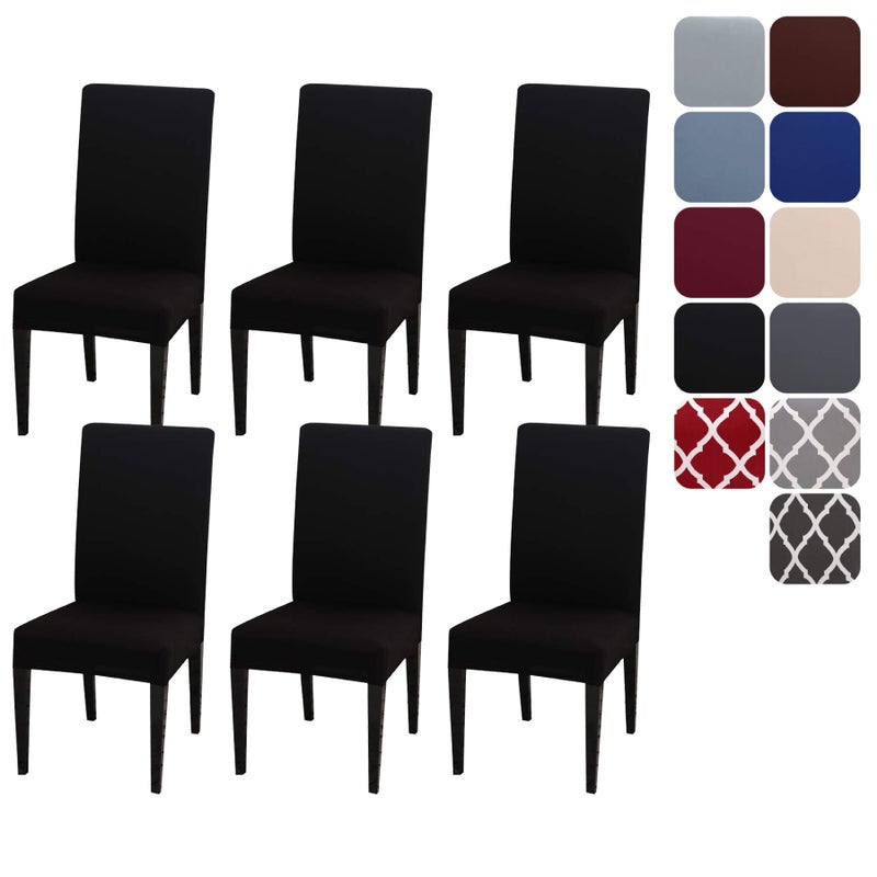 Aisprts Dining Room Chair Covers Slipcovers Set of 6 Stretch Removable Washable Dining Chair Protector Decoration Cover Seat Slipcover for Hotel Ceremony Banquet Kitchen Restaurant Home
