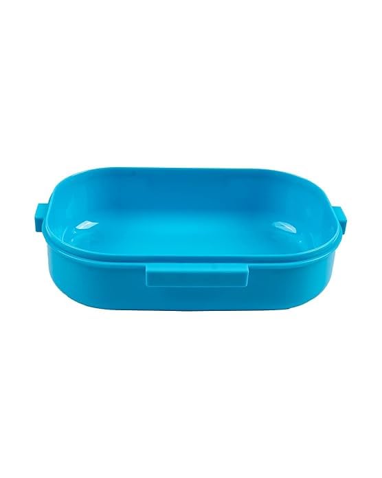 Lariox Designer Lunch Box for Office School Air Tight Plastic Tiffin Box Microwave Diswasher Safe BPA FreeStorage Tiffin Dip Container for Kids School and Adults Office Blue - Image 5