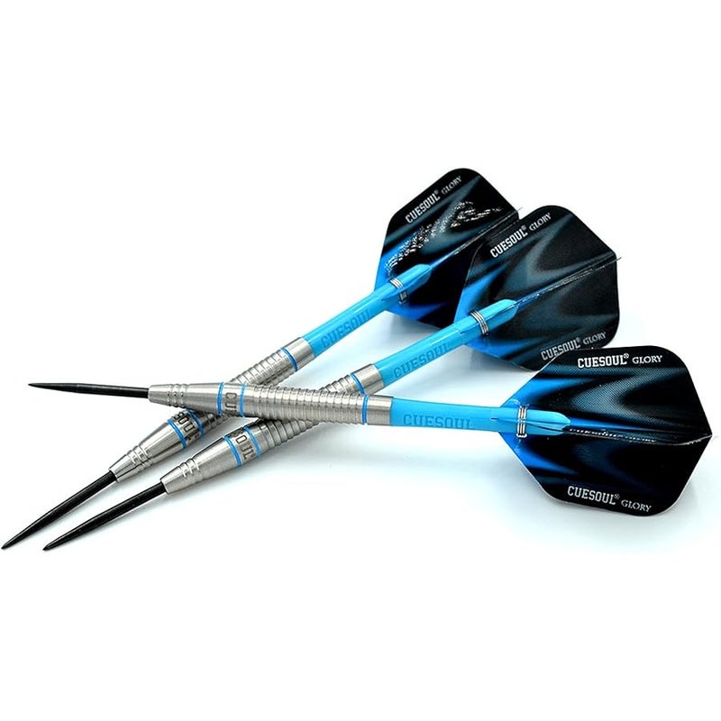 CUESOUL Glory 85% Tungsten 22g Steel Tip Dart Set-Blue line Colored - Image 1
