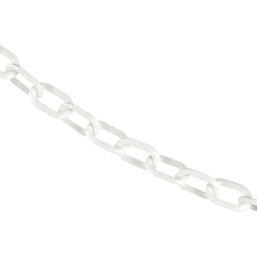Mr. Chain Plastic Barrier Chain, White, 1-Inch Link Diameter, 25-Foot Length (10001-25) - Image 1