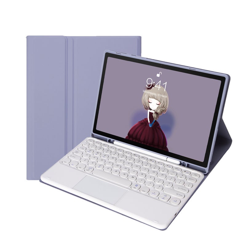 For Ipad10.2 Keyboard Protective Case 789 Generation Round Key Cap Color Detachable Bt Keyboard Leather Case Pro10.5 - Image 1