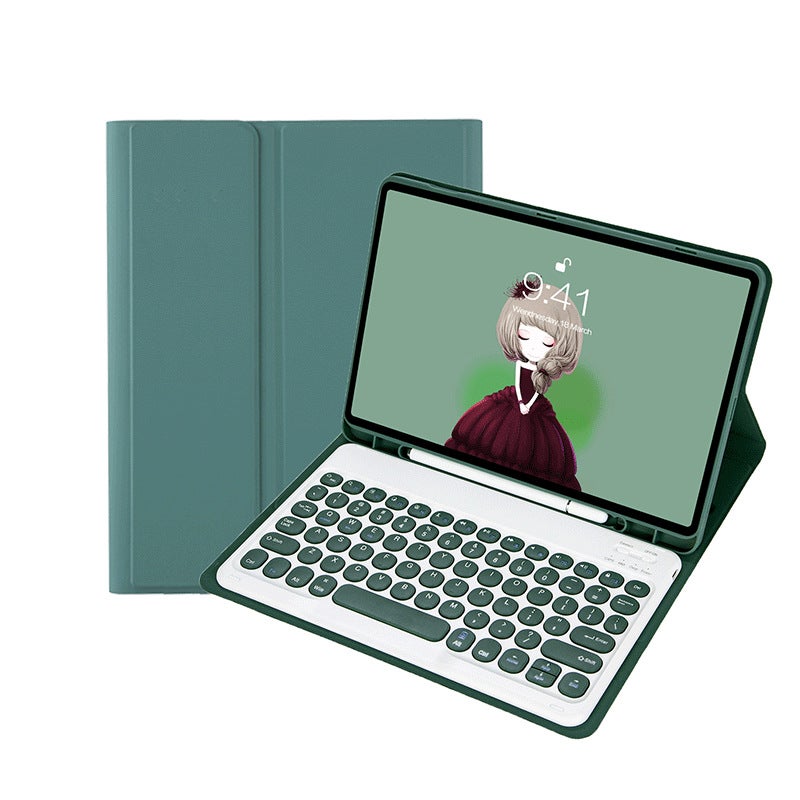 For Ipad10.2 Keyboard Protective Case 789 Generation Round Key Cap Color Detachable Bt Keyboard Leather Case Pro10.5 - Image 4
