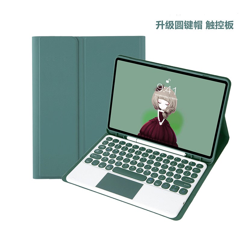 For Ipad10.2 Keyboard Protective Case 789 Generation Round Key Cap Color Detachable Bt Keyboard Leather Case Pro10.5 - Image 2