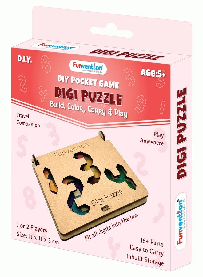 Funvention DIY DigiPuzzle Pocket Travel Game for Kids 4+ Years, Fun Learning Educational Board Game, Best Birthday Return Gifts - Image 1