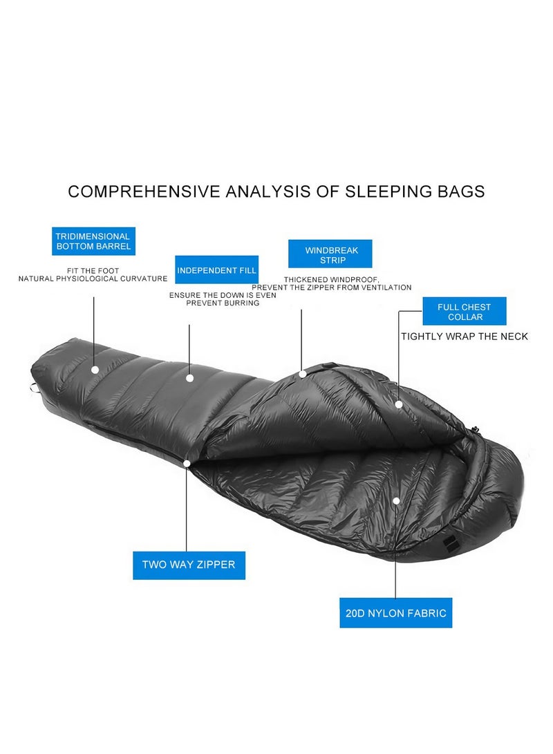 حقيبة نوم خفيفة الوزن للأسفل، حقيبة نوم مخملية محمولة للبالغين للاستخدام الخارجي - Image 5