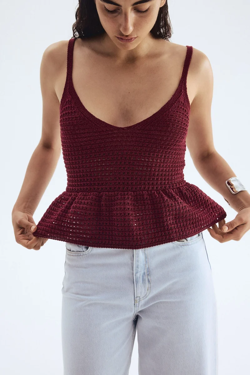 H&M Crochet-look strappy top