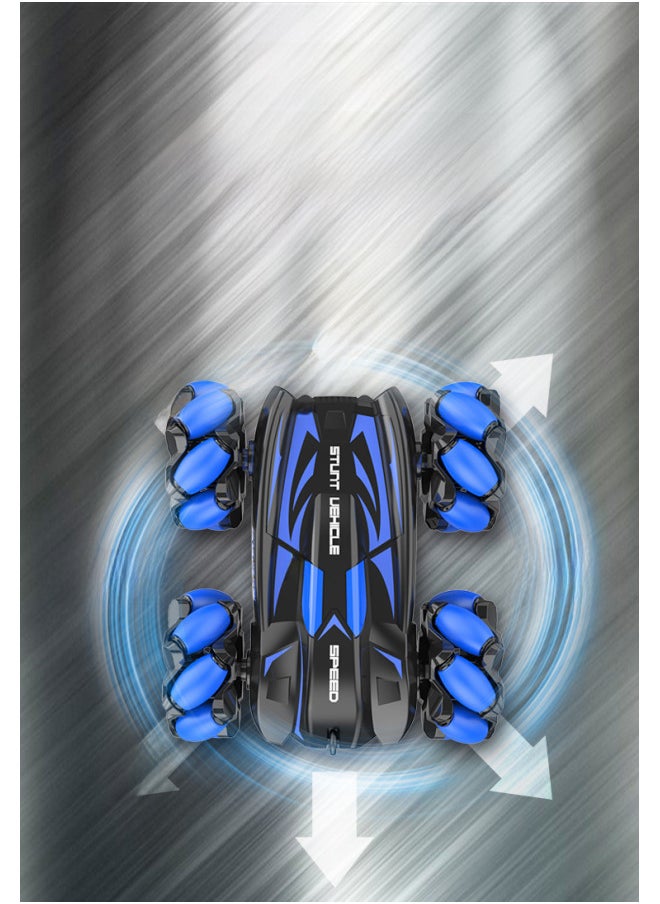 Double-sided Exercise Light Roll Gesture Stunt Remote Control Car Four-wheel Drive Off-road Drift Children's Toy Car Gifts-Color:2019-57 Purple Double-sided Rollover Side Drift (watch Sensor Handle Remote Control Wheel Light Music Automatic Demonstration)-Proportion:Sandian (with Two Backup Batteries)  - Image 4