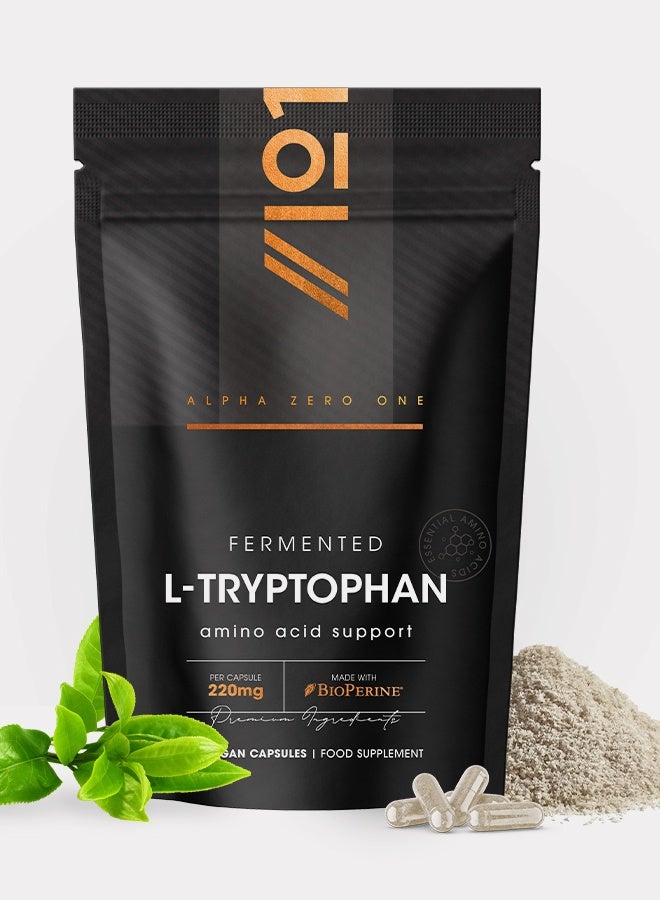 ALPHA01 L-Tryptophan 220mg – Supports Mood, Sleep & Stress Relief, 90 Capsules - Image 1