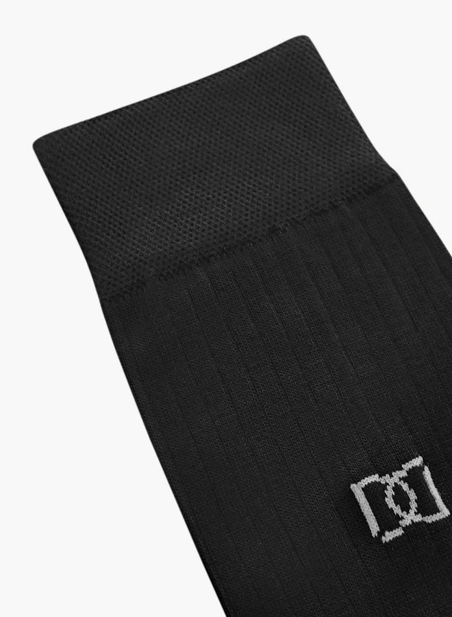 DUCHINI Logo Print Crew Length Socks - Set of 5