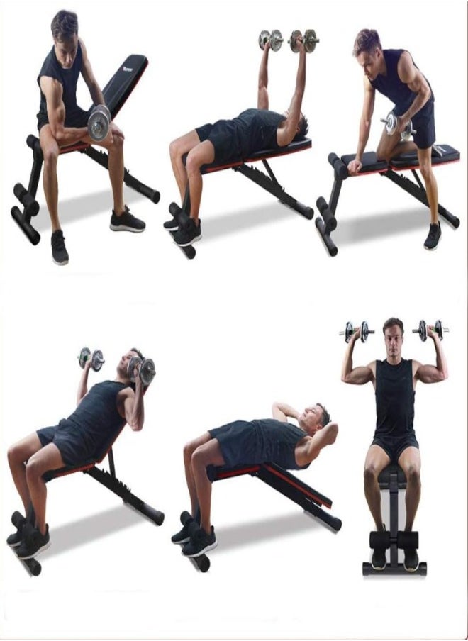 Generic - Adjustable Folding Weight Bench for Workout Strength Training Benches, Quick Fold and Incline Exercise Bench for Full Body Workout for Home Gym - Image 1