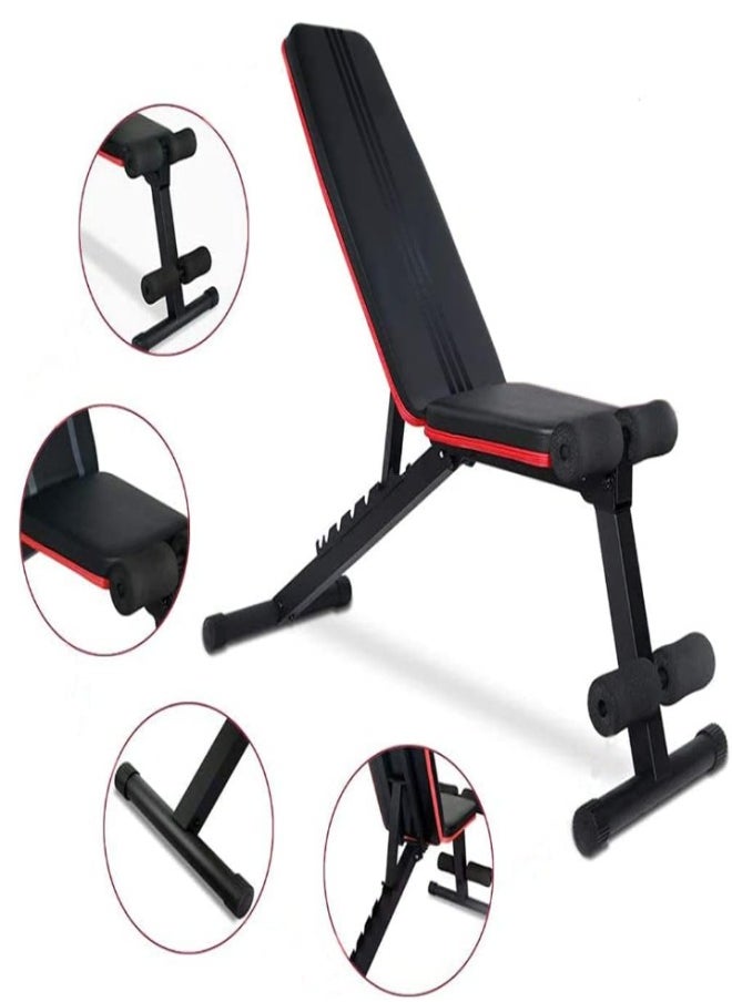 Generic - Adjustable Folding Weight Bench for Workout Strength Training Benches, Quick Fold and Incline Exercise Bench for Full Body Workout for Home Gym - Image 1