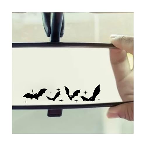Jane's JANES 3pcs Halloween Bats Stars Decal Size 3x12 UV DTF Transfer Car Mirror Decal Fantasy Witch Rearview Mirror Sticker Car Mirrors Sticker Bookish Car Decals for Women Men Car Decals for Trucks - Image 1