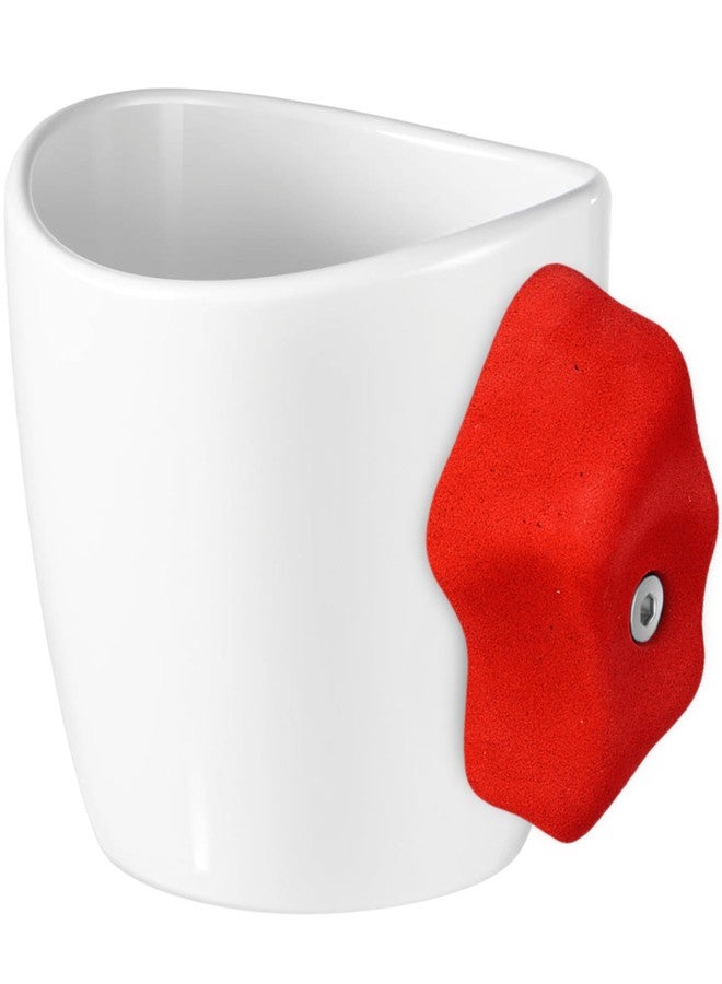 Dubbs Hardware كوب تسلق الصخور من دوبس هاردوير – درّب قبضتك أثناء احتساء فنجان من القهوة. مصنوع من السيراميك ومزود بمقابض تسلق حقيقية، هدية مثالية لمحبي تسلق الصخور – أحمر - Image 1
