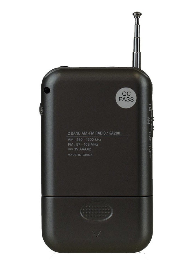 Kaito KA200S Pocket AM/FM Radio, Gray - Image 4
