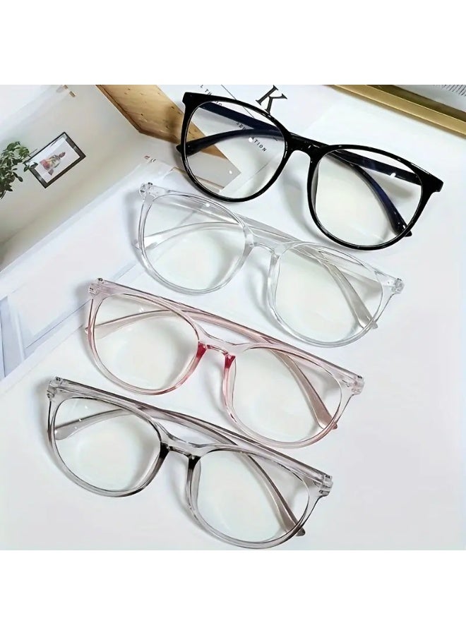 SCENT HOUSE 2pcs Anti-blue light glasses with anti-fog cloth, oval plastic full frame (Includes eyeglass case)
,blue lighe blocking glasses,eyeglasses - Image 4