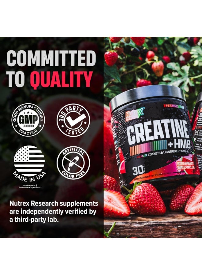 نورتكس ريسيرش مسحوق "كرياتين + HMB" من "نيوتركس ريسيرش" (Nutrex Research) - مسحوق كرياتين مونوهيدرات مع HMB لتعزيز نمو العضلات والقوة والطاقة والأداء، بنكهة الفراولة والبطيخ، 300 غرام. - Image 4
