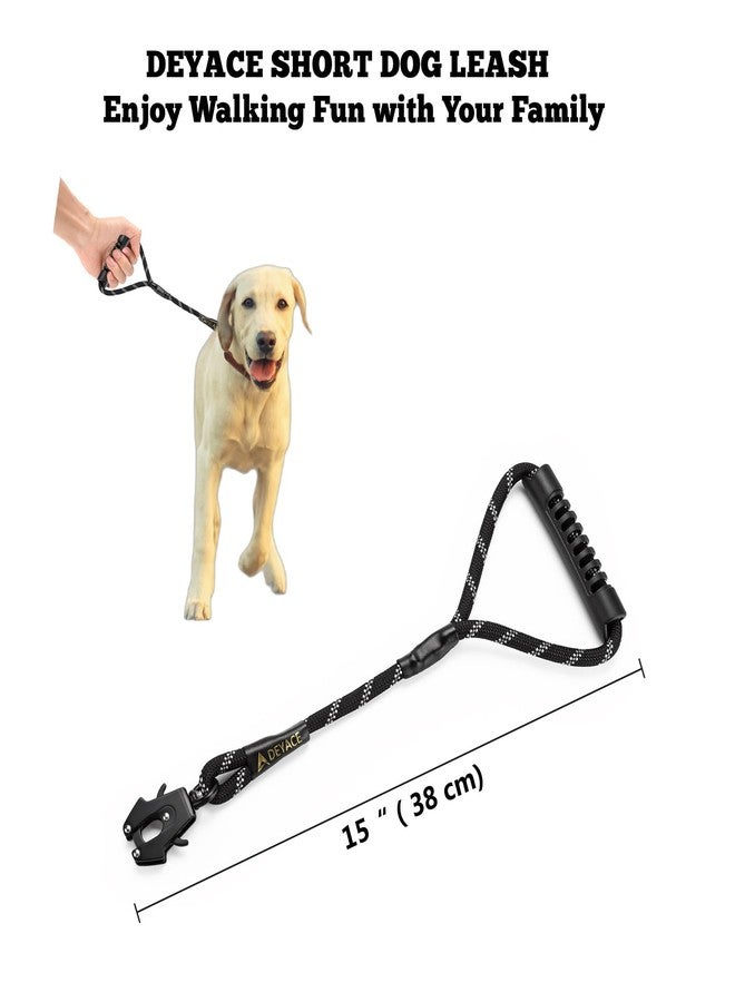 DEYACE Short Dog Leash, Heavy Duty Frog Clip Traffic Leash for Dogs, 1.25FT Training Leash with Comfortable Handle - Image 2