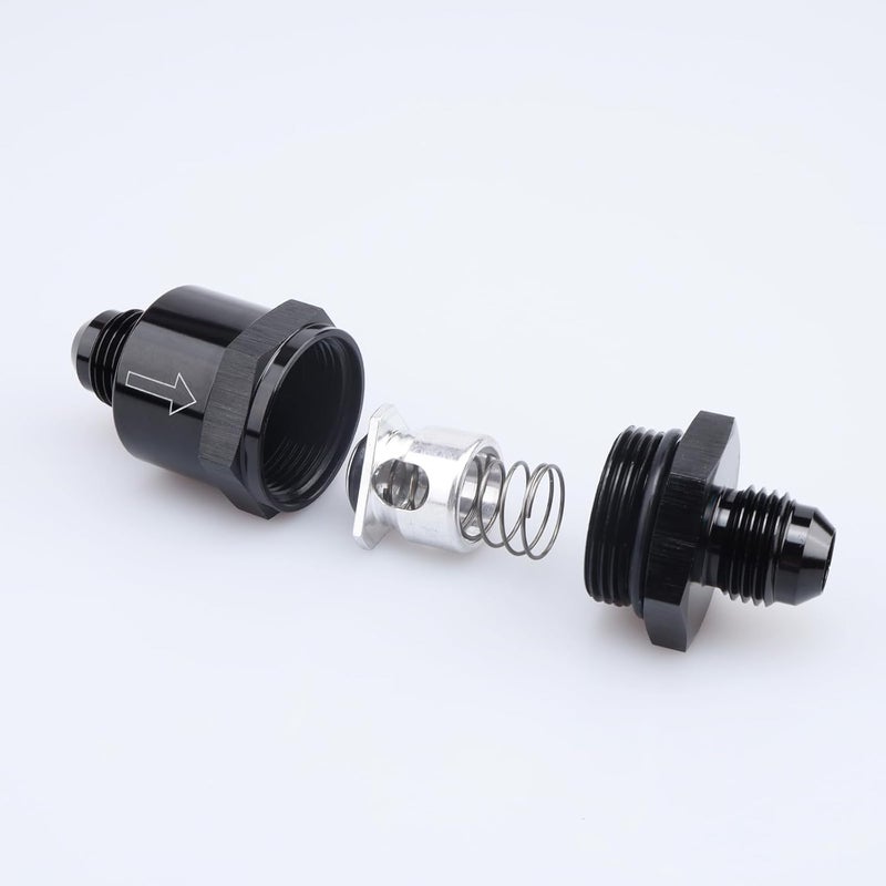 AC PERFORMANCE Black Aluminium -6 AN to AN6 Flare Inline Check Valve - Image 4