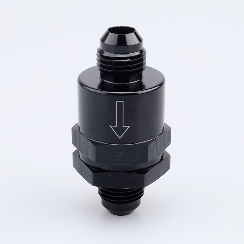 AC PERFORMANCE Black Aluminium -6 AN to AN6 Flare Inline Check Valve - Image 1