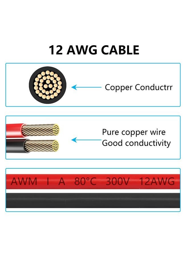 SinLoon XT60 to O Ring Terminal Cable 12AWG 59inch XT60H Female to O-Ring Connector Cord for RC Aircraft Toy Cars Lipo Battery FPV Racing Drone (1.5M/5Ft-F) - Image 4