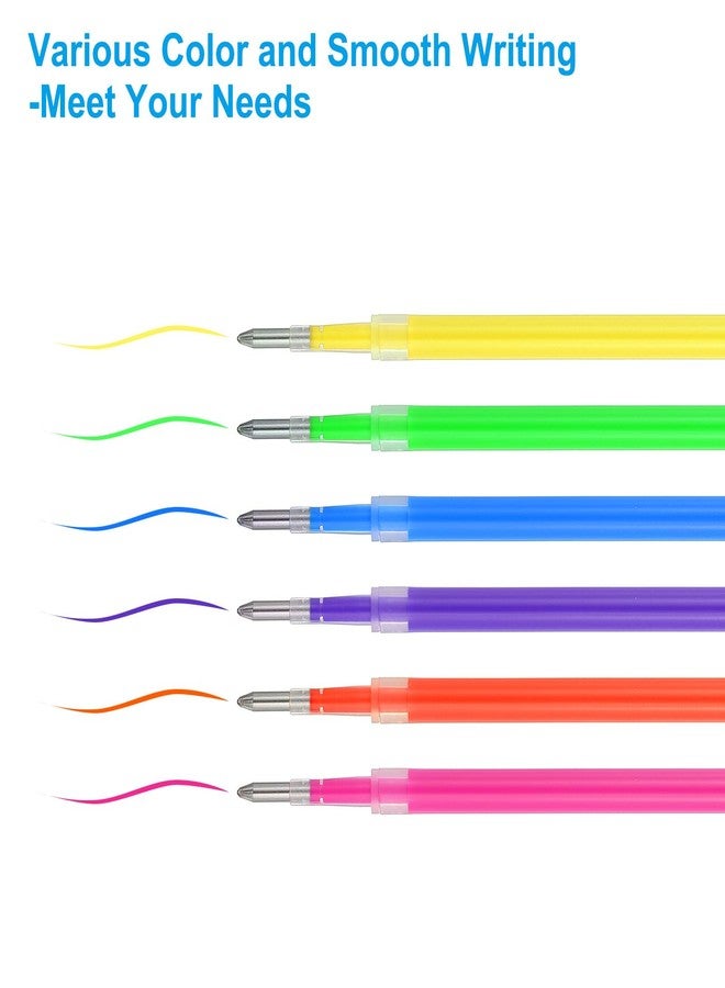 PATIKIL Gel Pen Refills, 12 Pcs 0.8mm Medium Point Neon Coloring Gel Ink Pen Replace Refills for Retractable Click Pens Writing Drawing Doodling Office Study Classroom Supplies, Yellow - Image 4