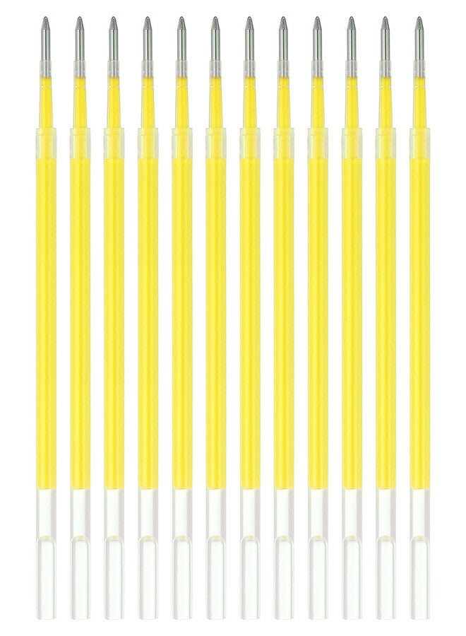 PATIKIL Gel Pen Refills, 12 Pcs 0.8mm Medium Point Neon Coloring Gel Ink Pen Replace Refills for Retractable Click Pens Writing Drawing Doodling Office Study Classroom Supplies, Yellow - Image 1