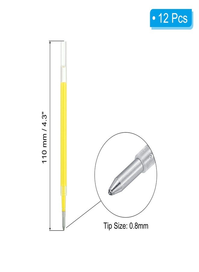 PATIKIL Gel Pen Refills, 12 Pcs 0.8mm Medium Point Neon Coloring Gel Ink Pen Replace Refills for Retractable Click Pens Writing Drawing Doodling Office Study Classroom Supplies, Yellow - Image 2