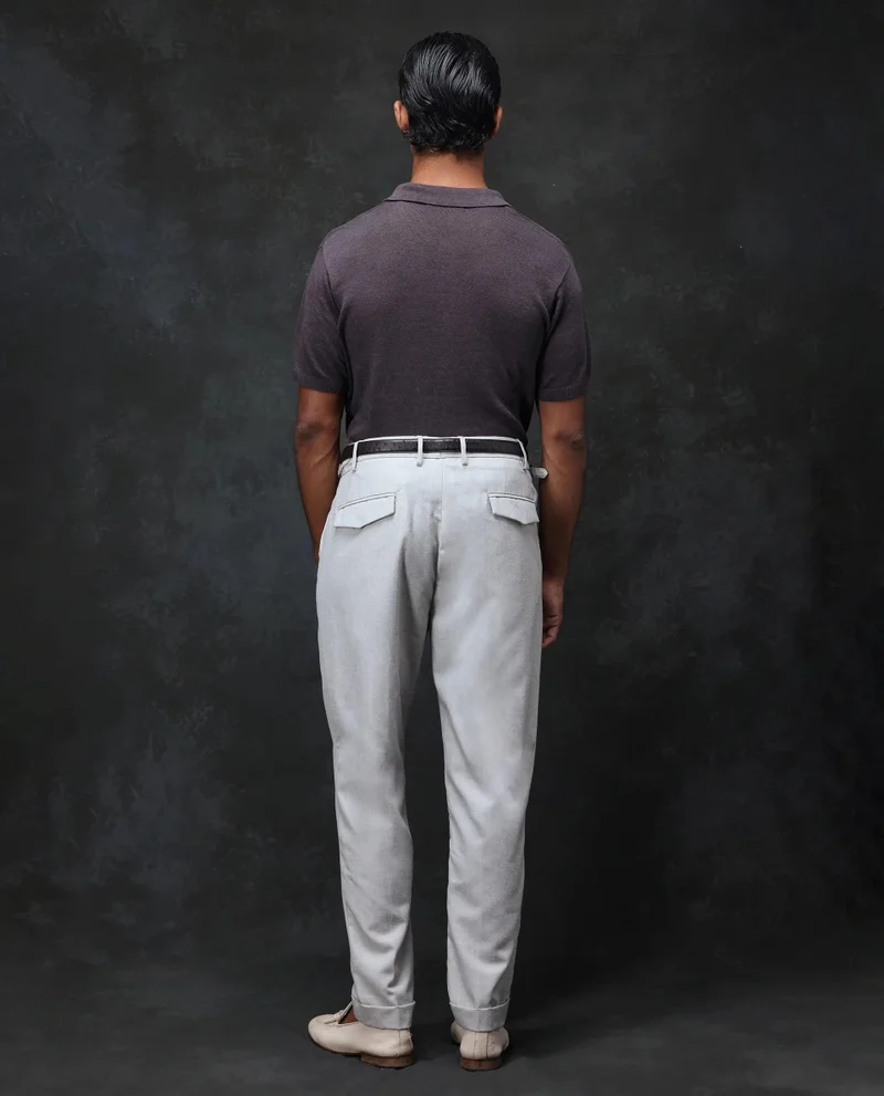 Rare Rabbit Men's Linen Blend Pleated Trouser