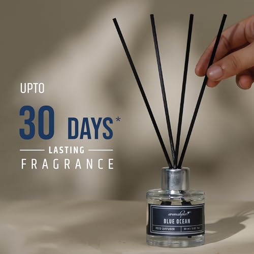 Aromahpure Premium Reed Diffuser Set - Aqua | 60 ML with 4 Fiber Reed Sticks Long Lasting Upto 35 Days | Room Freshener for Bedroom, Washroom, Office | Toxin Free, Aromatherapy, Stress Relief - Image 4