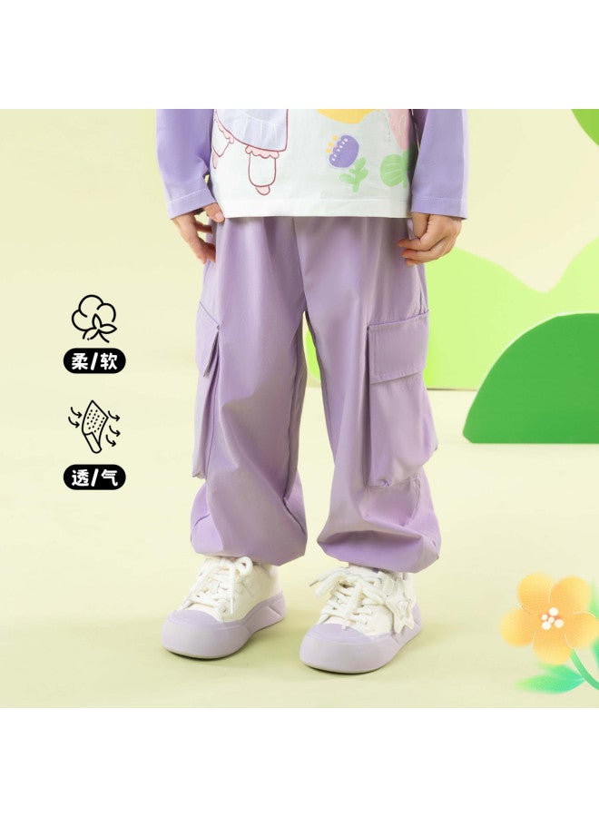 Bornbay summer Girls' Mosquito-proof Pants - Simple, Stylish Multi-pocket Windproof Running Casual Paratrooper Pants - Image 3