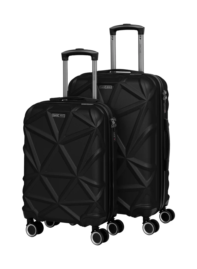 PARAJOHN Matrix 2-Piece Luggage Set, Carry on & Check-in Luggage for Men & Women, Lightweight ABS Hard Shell Suitcase for Travel, 20/24 Inch Trolley Bags, 360° Spinner Wheels & TSA Lock, Black