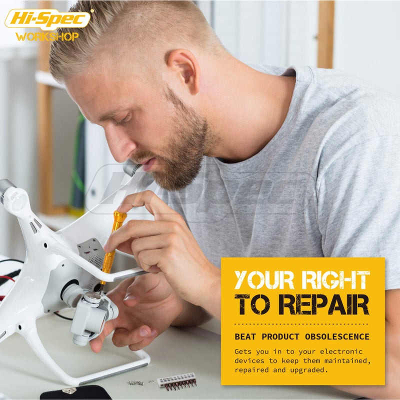 Hi-Spec 32pc Electronics Repair & Opening Tool Kit Set for Laptops, Phones, Devices, Computer & Gaming Accessories. Precision Small Screwdrivers with Pentalobe Bits for iPhones & MacBooks - Image 4