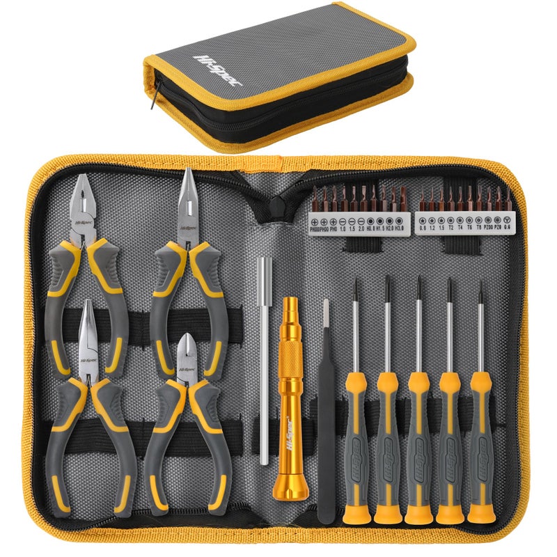 Hi-Spec 32pc Electronics Repair & Opening Tool Kit Set for Laptops, Phones, Devices, Computer & Gaming Accessories. Precision Small Screwdrivers with Pentalobe Bits for iPhones & MacBooks - Image 1