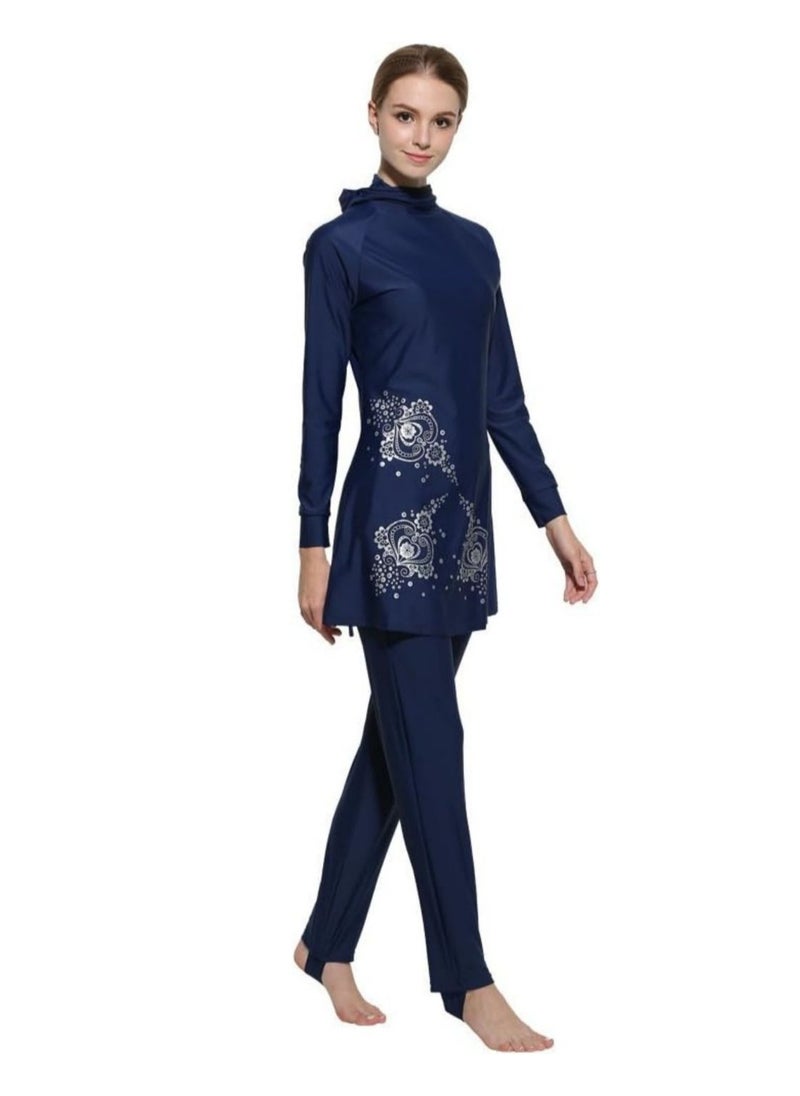 NADANBAO 2 PCS Muslim Swimsuit, Full Covered Swimwear for Women, Long-Sleeved Beachwear Set for Women, Women Girls Hooded Surf Swimsuit Set - Image 2