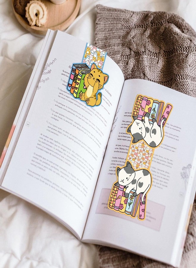 RUBOAOA Cat Magnetic Bookmarks, 12 Pcs Cute Kawaii Cat Book Markers Page Clips, Office Desk Accessories for Women Book Lovers - Image 4