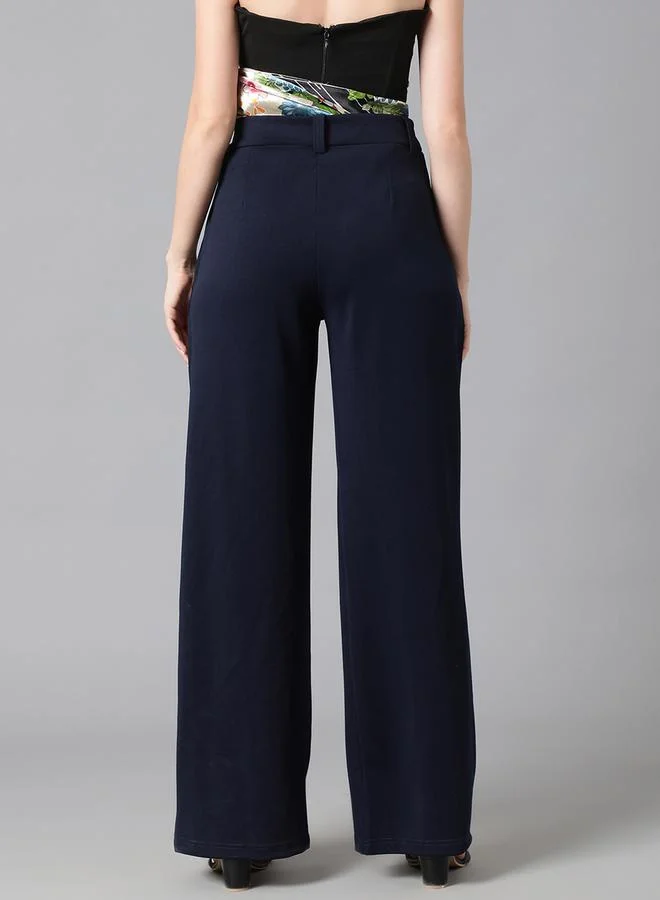 كوتي Solid Regular Fit Trousers with Pockets by Styli