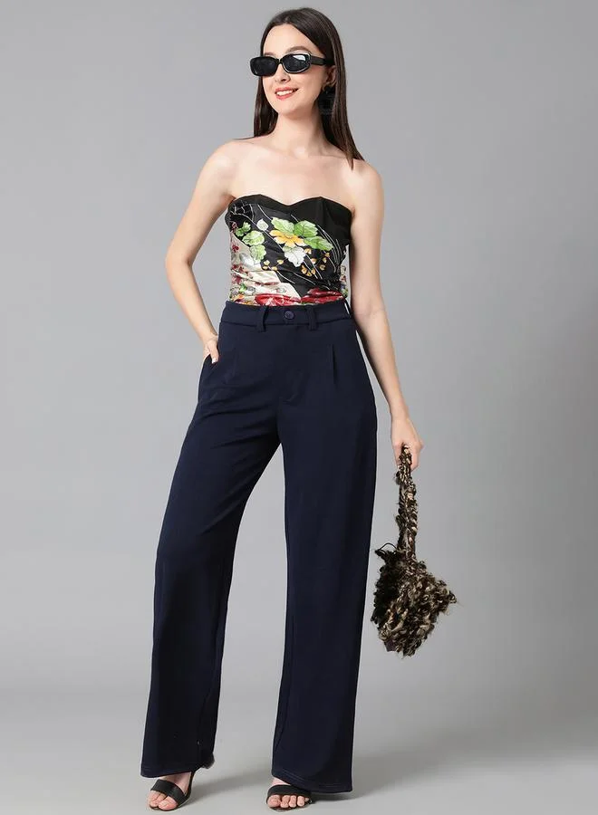 كوتي Solid Regular Fit Trousers with Pockets by Styli