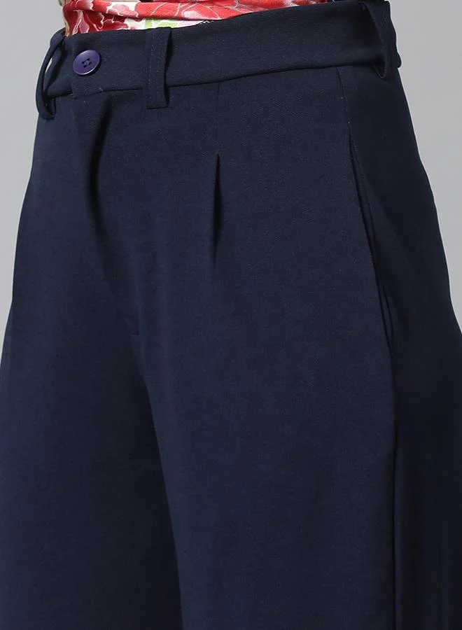 كوتي Solid Regular Fit Trousers with Pockets by Styli