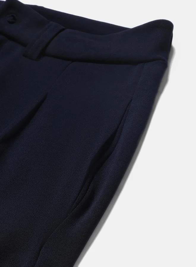 كوتي Solid Regular Fit Trousers with Pockets by Styli