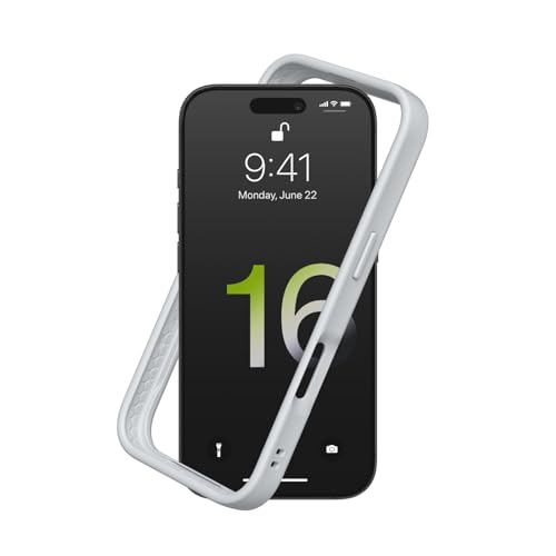 RhinoShield Bumper Case Compatible with iPhone 16 Pro | CrashGuard - Shockproof Slim Design Protective with Military Grade Drop Protection - Platinum Gray - Image 1