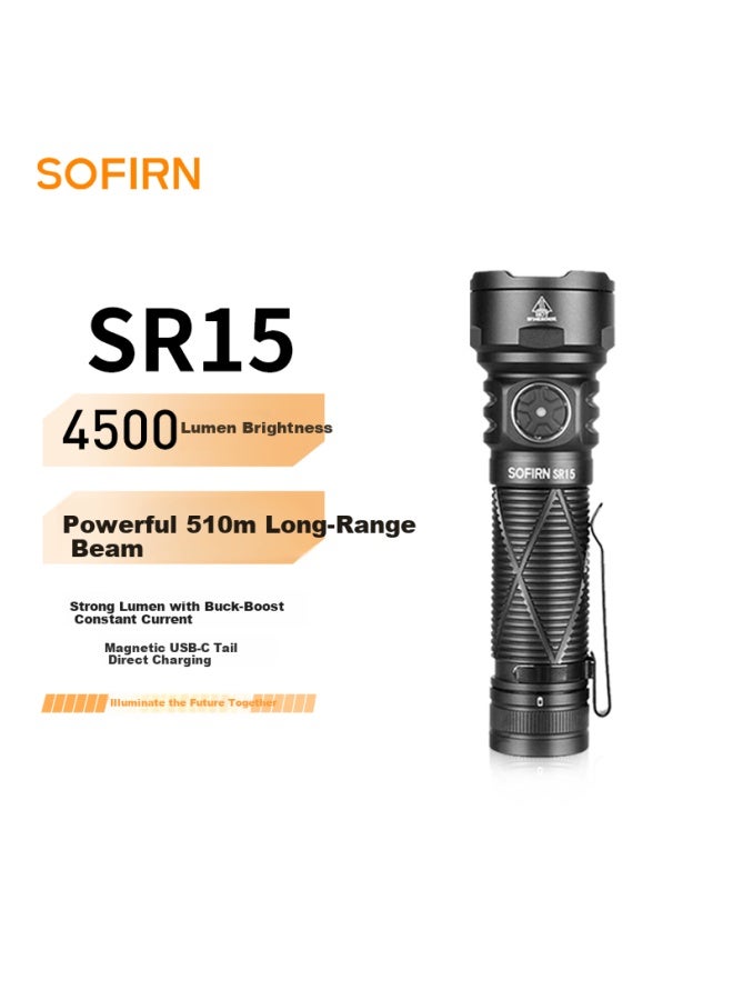Sofirn Sr15 High Brightness 4500 Lumens Long-range Flashlight Outdoor Cycling Rechargeable Light - Image 1