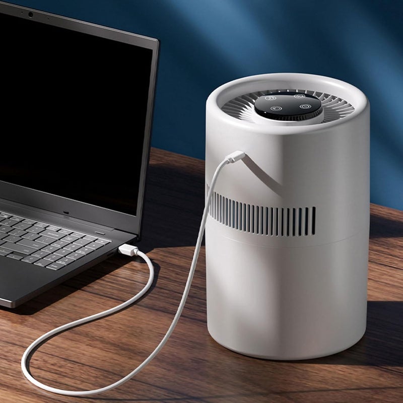 4 لتر مرطب هواء، 2 في 1 منقي هواء ومرطب، مرطب هواء صغير ومنقي يعمل بهدوء عبر USB للنوم أو العمل المكتبي، لغرف النوم المنزلية، المكاتب، غرف الأطفال - Image 3