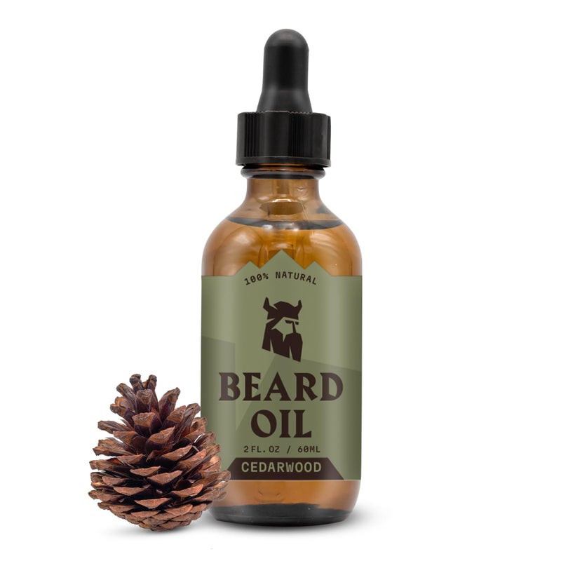 Striking Viking Beard Oil for Men - 2 Fl Oz, Cedarwood Scent - Beard Growth & Conditioning with Argan, Almond Plus Tea Tree Oil & Jojoba Oil for Beard Growth - Softener & Moisturizer - Image 1