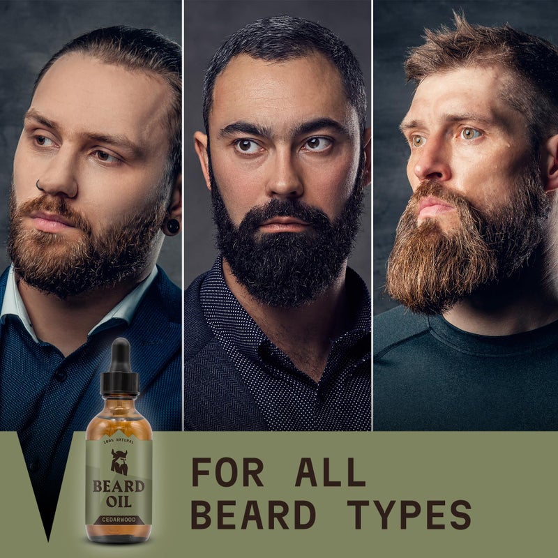 Striking Viking Beard Oil for Men - 2 Fl Oz, Cedarwood Scent - Beard Growth & Conditioning with Argan, Almond Plus Tea Tree Oil & Jojoba Oil for Beard Growth - Softener & Moisturizer - Image 2